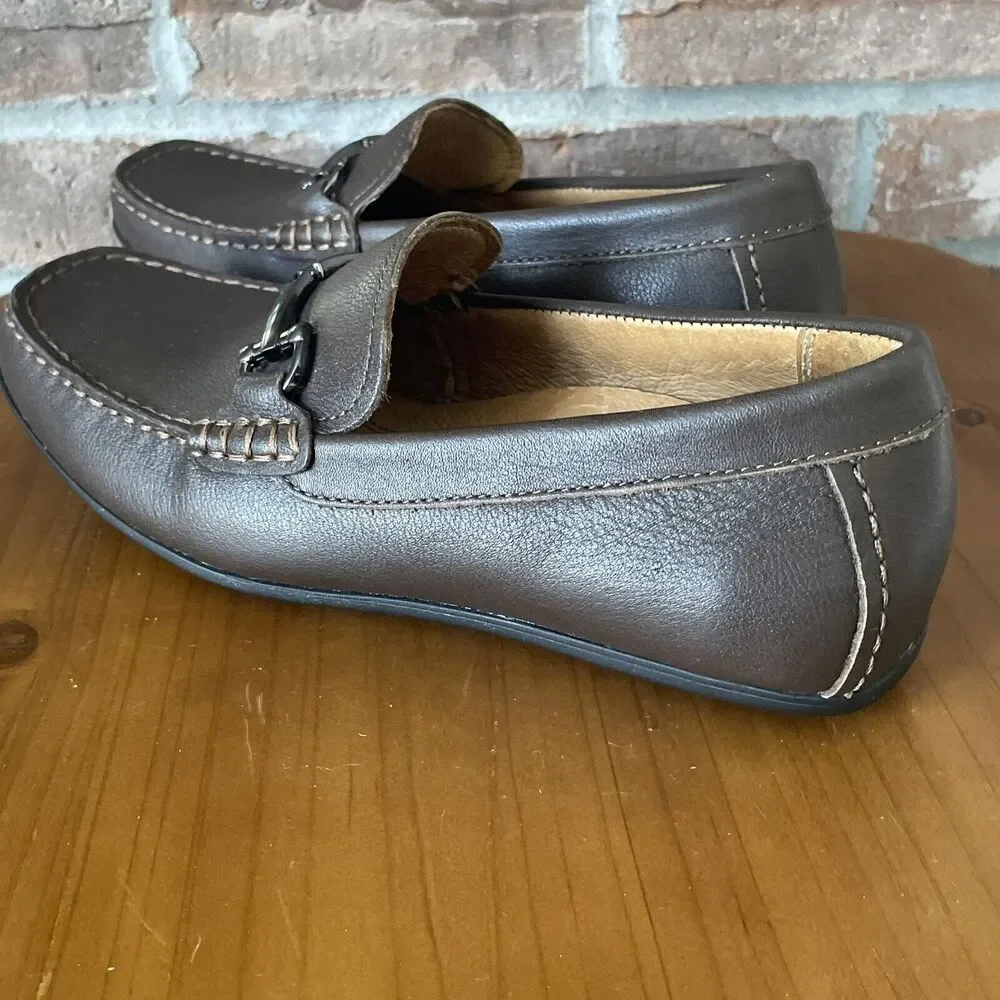 Vionic Loafer Moccasin Shoes Men's Size 7 Brown Mason Silver Buckle Comfort